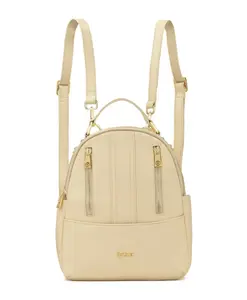 Кожаный рюкзак с множеством карманов Kazar, бежевый