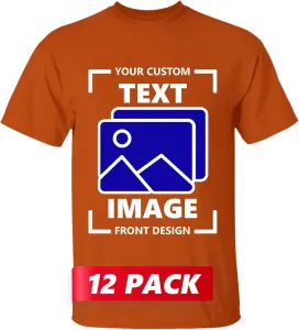 Футболка Gildan Custom с индивидуальным дизайном спереди и сзади, US-Cotton, унисекс, 1-24 шт