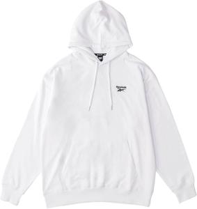 Толстовка с капюшоном, флисовая подкладка, длинные рукава, простая толстовка с капюшоном, теплая, свободного кроя, унисекс, для взрослых Reebok, белый