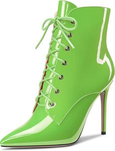 Женские ботильоны Castamere на высоком каблуке, застежка-молния, заостренный носок, короткие ботинки с шнуровкой, сексуальные офисные туфли с каблуком 3,9 дюйма, Emerald Green