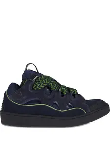 Кожаные кроссовки на шнуровке Lanvin, синий