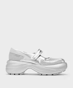 Туфли Мэри Джейн на изогнутой сетчатой платформе Charles & Keith, цвет Silver