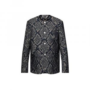 Графическая джинсовая куртка без воротника Louis Vuitton, синий