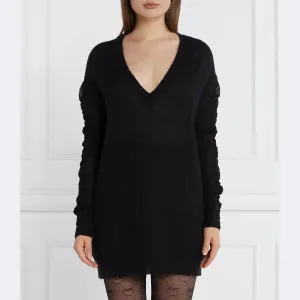 Шерстяной свитер обычного кроя Pinko, черный