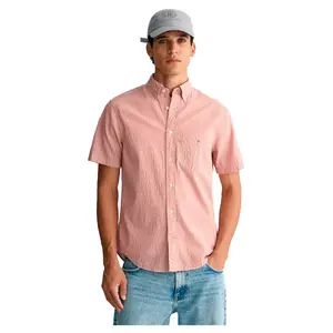 Рубашка с коротким рукавом Gant Seersucker, розовый
