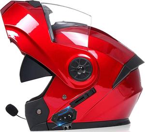 Шлем для мотоцикла stdpcxz Bluetooth, красный / черный