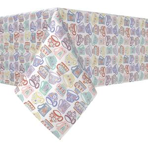 Прямоугольная скатерть, 100 % хлопок, 52x104 дюйма, кружки с абстрактным рисунком.