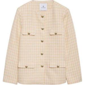 Пиджан Janet в клетку Houndstooth от Anine Bing, бежевый