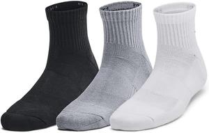 Детские тренировочные хлопковые четвертные носки Under Armour (3 пары), (035) Steel/White/Black