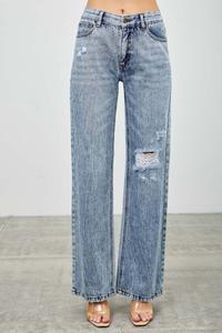 Средняя высота, расслабленный прямой стиль, с эффектом разрушения TRUEDAMES, средне-синий