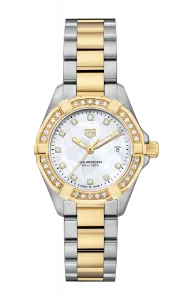 Часы Tag Heuer Aquaracer с золотом и бриллиантами 27 мм