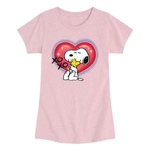 Футболка с принтом Peanuts Snoopy & Woodstock для девочек 7-16 Licensed Character, Heather Pink