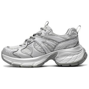 Женские серые кроссовки с низким верхом и массивной подошвой, увеличивающие рост, противоскользящие и износостойкие BELLE, Gray