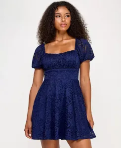 Платье-футболка с кружевом и расклешенной юбкой для юниоров City Studios, синий