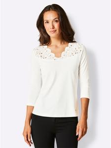 Рубашка с V-образным вырезом цвета экрю creation L
