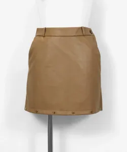 Юбка из искусственной кожи со складками сзади Archivio, цвет Brown (015)