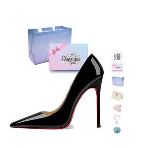 Dawei's house Дом Dawei Тонкие каблуки Высокие каблуки Женские - Нюд Блестящие[Подарочный набор](Подарок включен), цвет Nude Shiny[Gift Box Set](Gift Included)