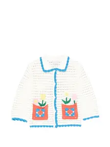 Кардиган с цветочными аппликациями Stella Mccartney Kids, белый