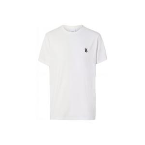 Футболка с вышитым монограммным мотивом Burberry, белый