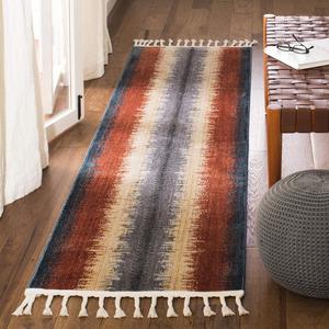 Ковер-дорожка safavieh farmhouse collection navy / orange fmh824n boho stripe с кисточками, 64 x 244 см