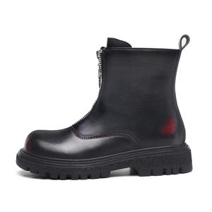 Детские кожаные ботинки для детей CAMKIDS, черный/красный