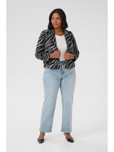 KAFFE curve Куртка свободного кроя KCTori в черно-сером цвете Animal