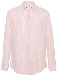 Льняная рубашка в полоску Dell'oglio, оранжевый