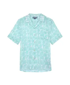 Льняная рубашка для боулинга, ракушки Vilebrequin, белый