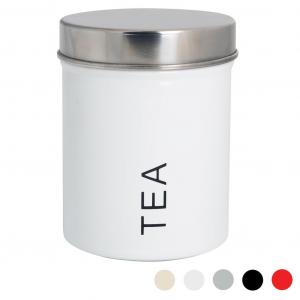 Современная чайная канистра Harbour Housewares — стальной кухонный контейнер для хранения с резиновым уплотнением — белый