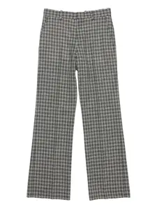 Шерстяные брюки в клетку Acne Studios, черный