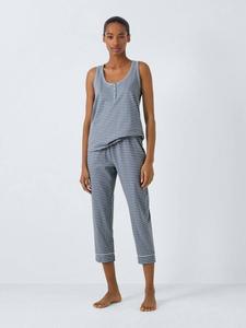 Комплект пижамы Ines Stripe Crop John Lewis, Blue/White