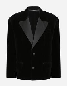 Оверсайз однобортный жакет из бархата Dolce & Gabbana, черный