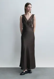 Коктейльное платье-халат/вечернее платье Sandro, Marron