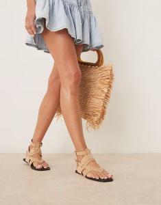 Сандалии-гладиаторы Fiorella ASOS DESIGN песочного цвета