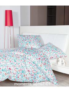 Janine Постельное белье Janine Mako-Satin Cotton Bedding Moments в розово-мятном цвете
