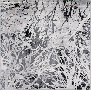 Ковер SAFAVIEH, 201 x 201 см, Jasper Collection, Black & Ivory, современный абстрактный дизайн, без линьки и простой в уходе, идеален для помещений с высокой проходимостью в гостиной, спальне (JSP136Z)