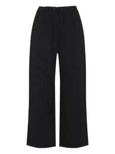 Брюки в полоску на завязках Studio Nicholson, черный