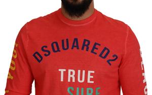 Dsqua² Мужская футболка с цветным принтом и длинными рукавами DSquared, оранжевый