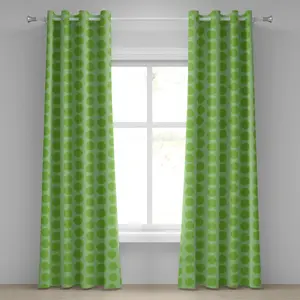 Шторы на люверсах ABAKUHAUS лаймово-зеленого цвета, простые бесформенные геометрические фигуры разных цветов, тема детской комнаты, декоративные двухпанельные шторы, 280 см x 175 см, цвет миндальный. Abakuhaus