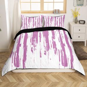 Erosebridal Фиолетовый комплект постельного белья с лавандовым абстрактным рисунком в стиле граффити и акварельным градиентом, Violet