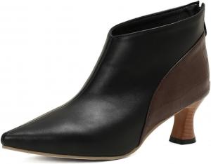 Женские ботильоны Aflngle с невысоким каблуком «Kitten Heel», короткие, с острым закрытым носком, задней молнией, стильные туфли-монахи, модный пэчворк, повседневные мокасины для ходьбы