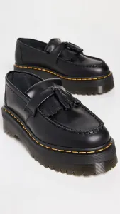 Унисекс лоферы Dr. Martens Adrian Quad из кожи на платформе, черный