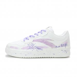 Anta Свободные, износостойкие низкие кеды для скейтбординга, унисекс, белый с фиолетовыми вставками