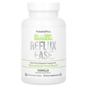 Gi Natural, облегчение рефлюкса, ваниль, 60 жевательных таблеток Naturesplus