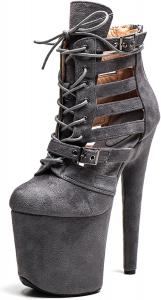 Женские ботильоны WUXIN H&P с экзотическим дизайном, 8-дюймовым высоким каблуком, платформой, фланелевой отделкой, на шнуровке, для пол-дэнсинга