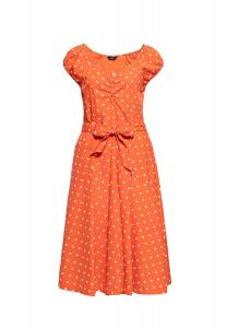 Платье А-силуэта с принтом в горошек по всей поверхности QUEEN KEROSIN, оранжевый