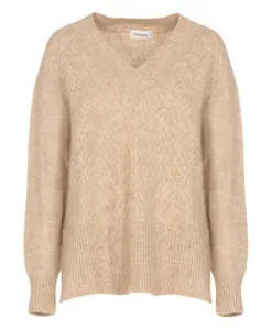 Бежевый кашемировый хлопковый свитер из альпаки для женщин Kangra, бежевый