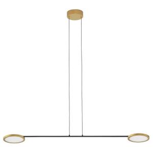 Подвесной светильник Nova Luce Scope, алюминий - 2 пламени - черный / золотой