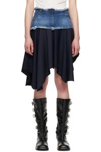 Юбка-миди из темно-синего комбинированного денима Fairy Andersson Bell