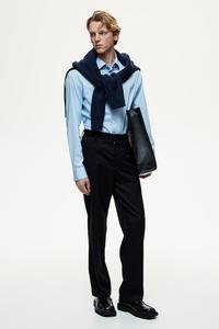 Эластичная рубашка облегающего кроя H&M, голубой